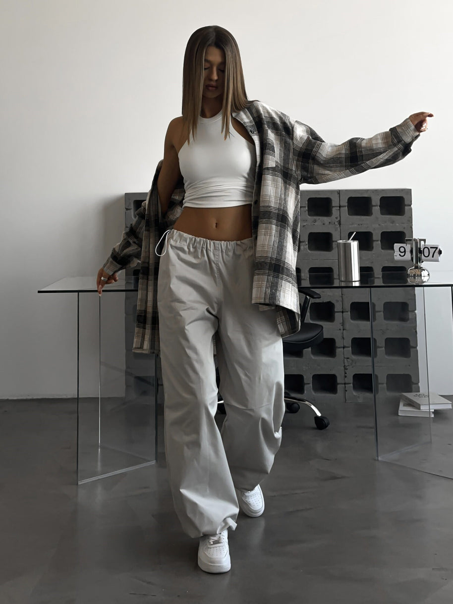 Damen Bequeme und stylische High-Waist Freizeithose WW