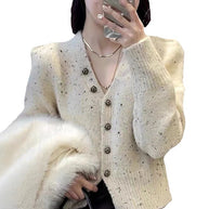 Damen Strickjacke mit dekorativen Knopfdetails WW