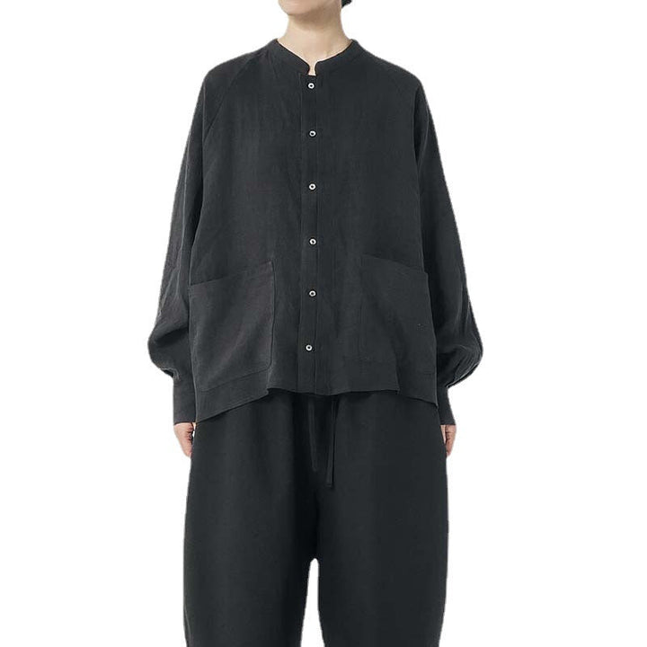 Damen Leinenbluse mit praktischen Taschen und lässigem Schnitt W&W Mode