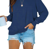 Damen Bequemer Oversized Pullover Sweatshirt WW