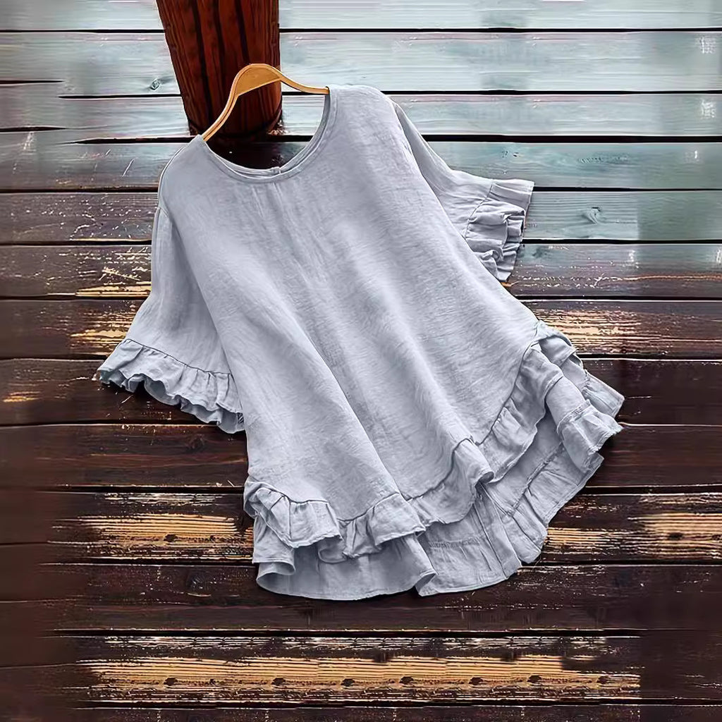 Damen lässiges Oberteil mit Rüschendetails und weit geschnittenem Design WW