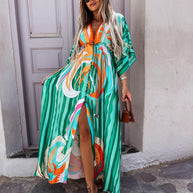 WW | Kurzarm Schwingendes Langkleid