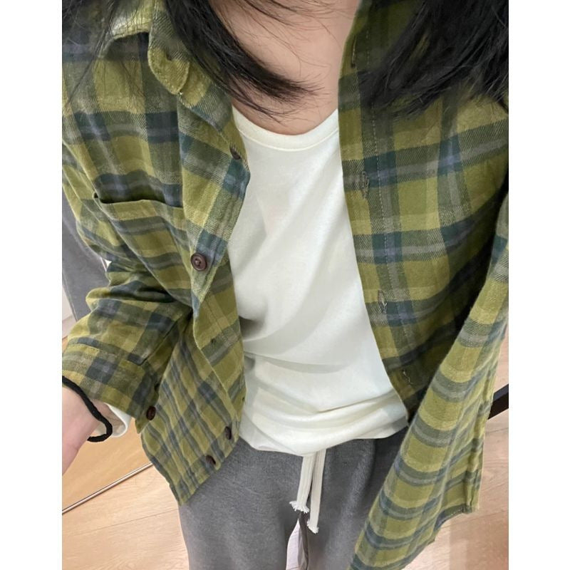 Damen Karo Hemdjacke aus weich strukturiertem Material im modernen Schnitt WW
