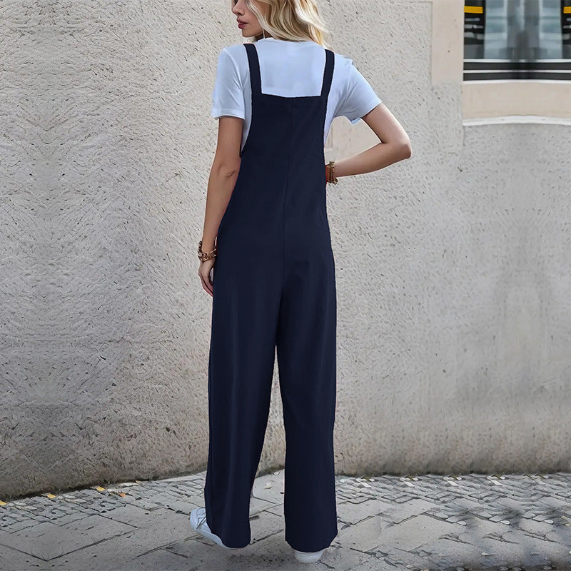 Damen Latzhose im relaxierten Palazzo-Stil mit praktischen Taschen und verstellbaren Trägern WW