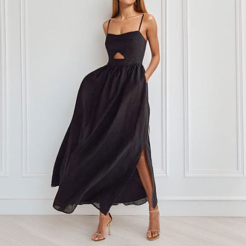 Damen Maxikleid mit schickem Cut-Out-Design und trägerlosem Oberteil W&W Mode