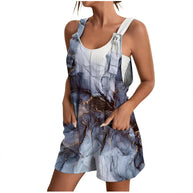 Damen luftiger Overall mit floralen Mustern und praktischen Taschen WW