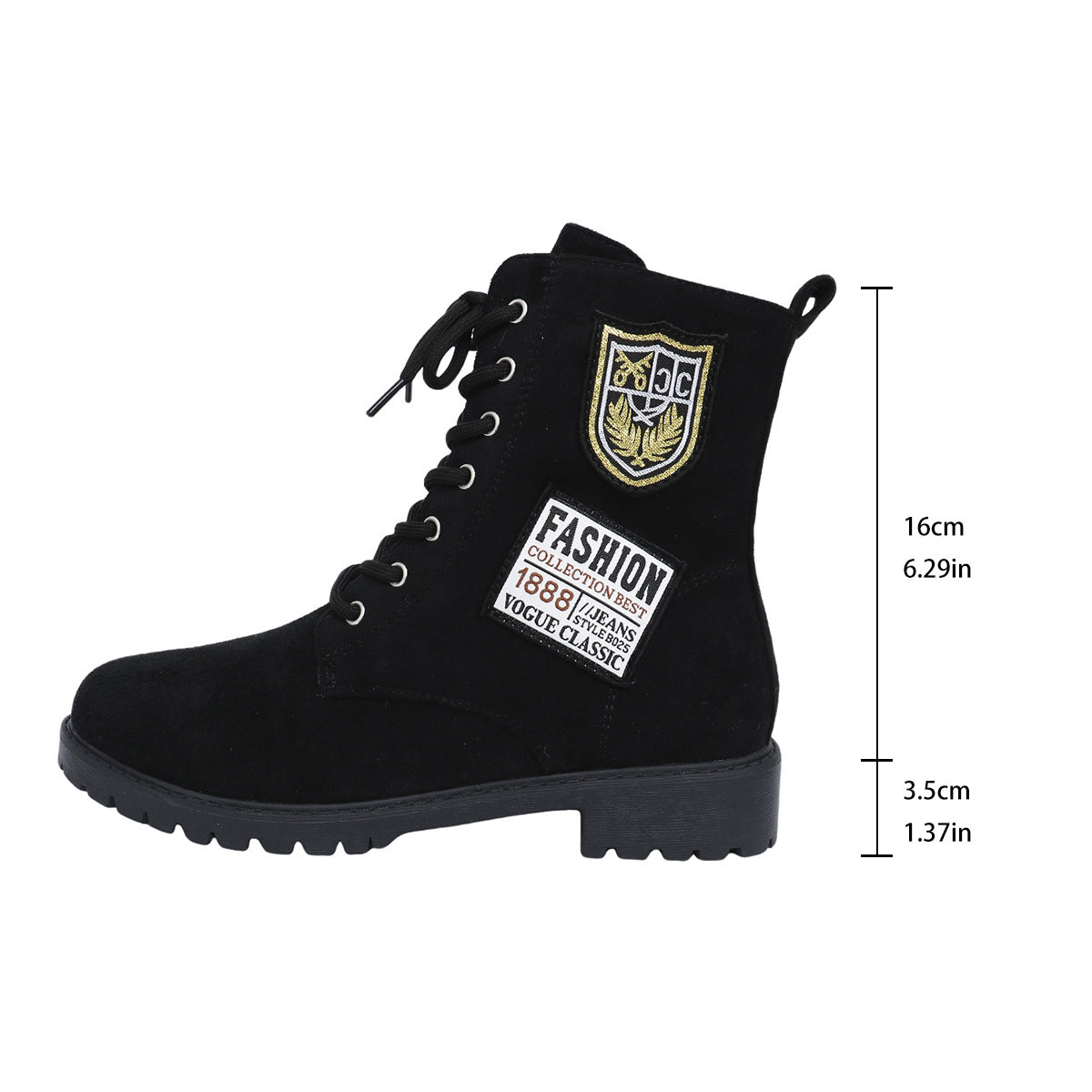 Damen Schnürstiefeletten mit modischem Patch-Design WW