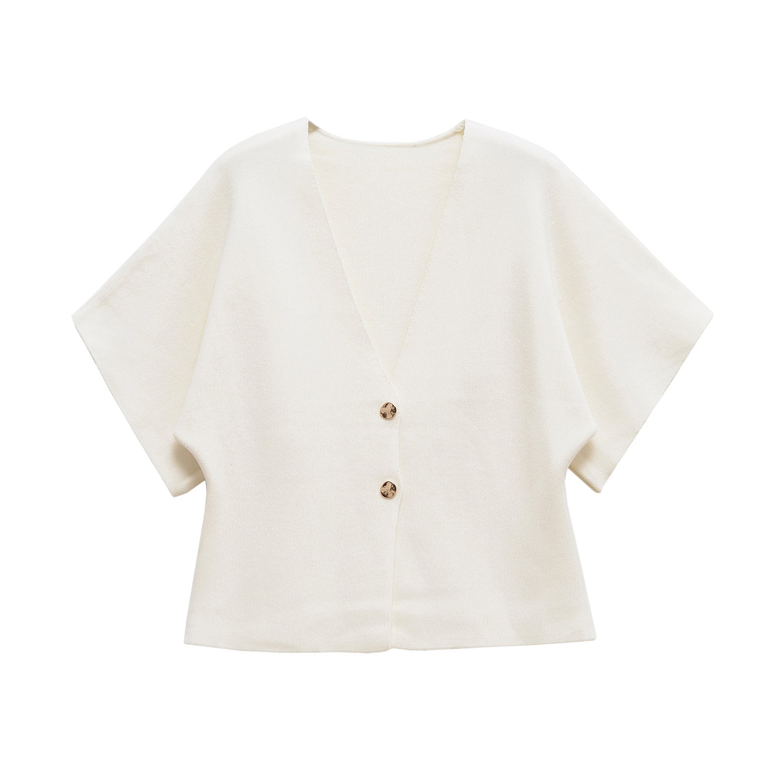 Damen leichte Strickjacke mit elegantem V-Ausschnitt und luxuriösen Knopfdetails WW