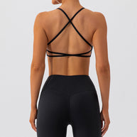 Damen Sportlich-funktionales Bustier mit gekreuztem Rückendesign und atmungsaktiven Materialien WW