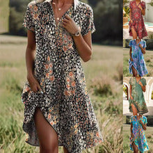 Damen Sommerkleid mit floralem Muster und asymmetrischem Saum WW