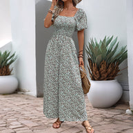 Damen Blumiger Overall mit weitem Bein WW
