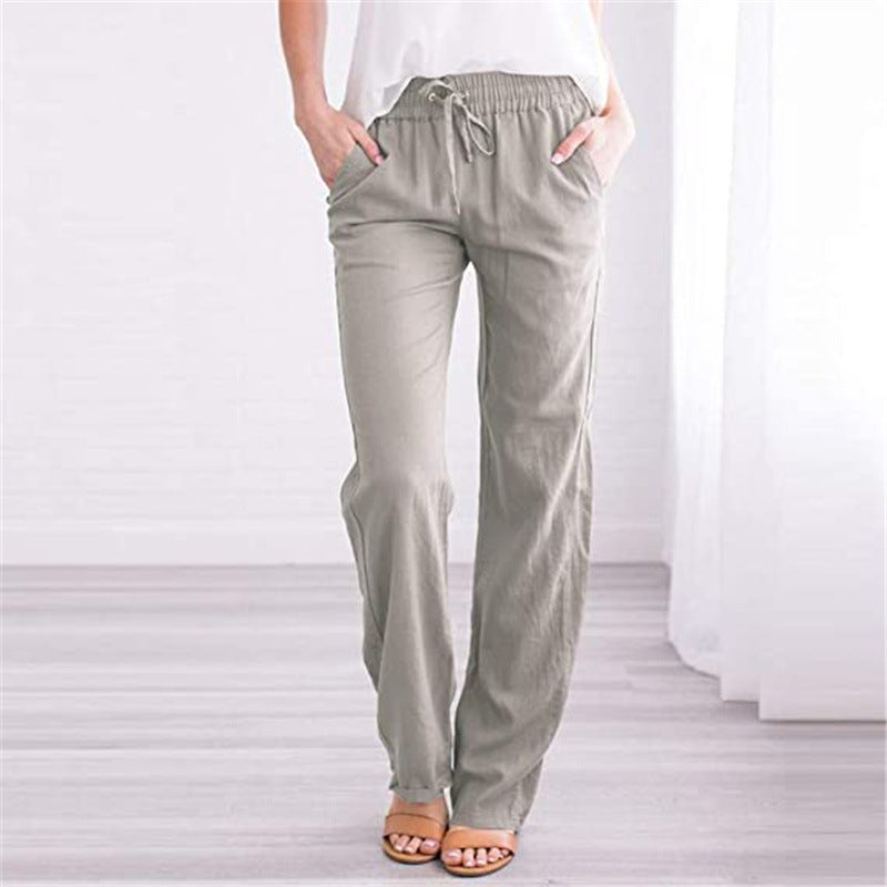 WW | Damen lockere Casual Hose in Erdtönen