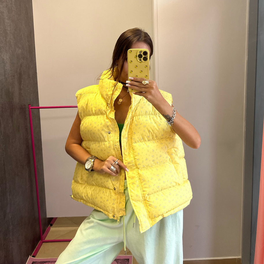 Damen Steppweste mit modischem Kragen und praktischen Taschen WW