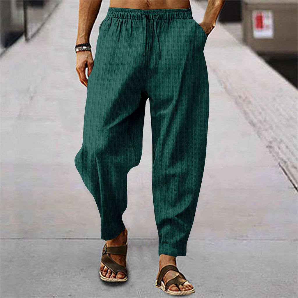 Herren Freizeithose mit elastischem Bund und modernen Streifen WW