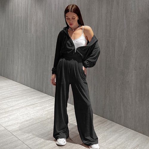 Damen bequeme Trainingsanzug mit weitem Schnitt WW