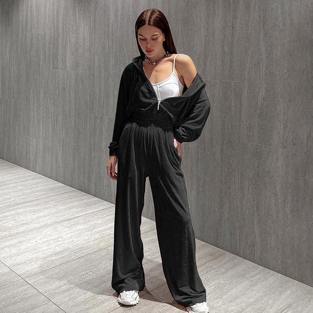 Damen bequeme Trainingsanzug mit weitem Schnitt WW