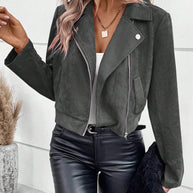 Damen Bikerjacke aus weichsamtem Material WW