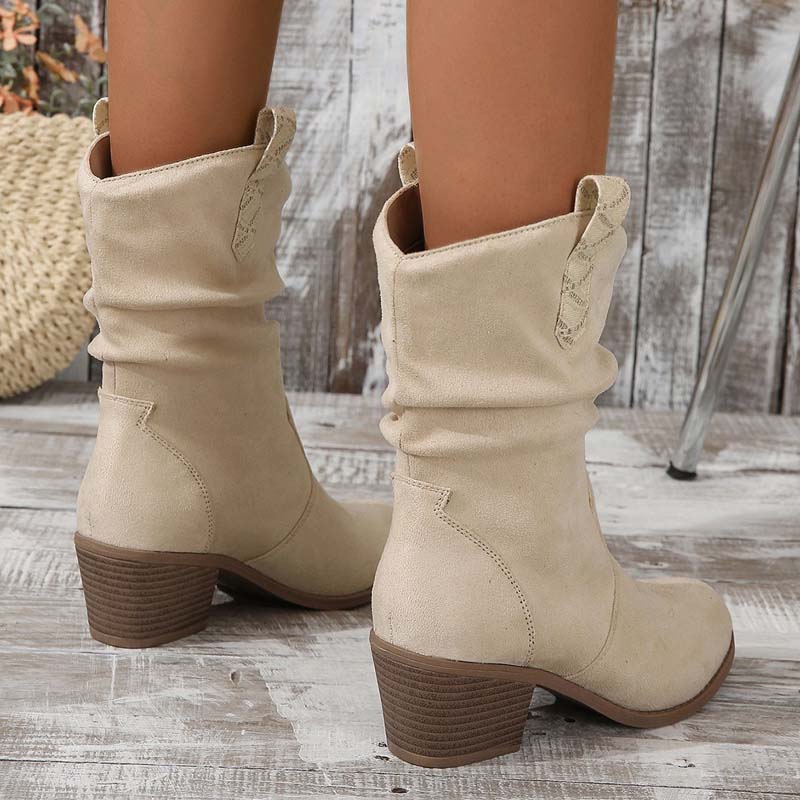 W&W Mode | Vintage-Stiefel Mit Klobigem Absatz