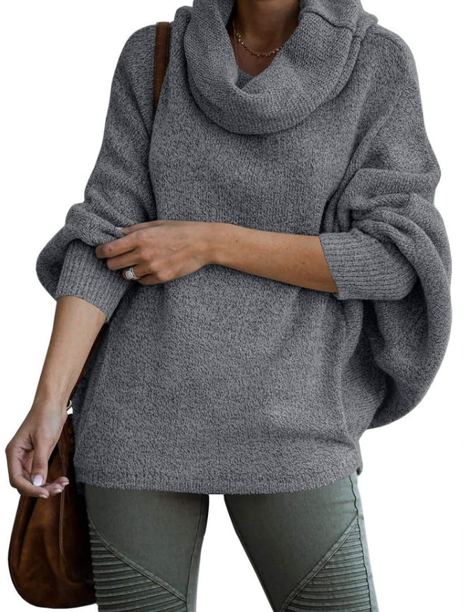 W&W Mode Unifarbene Laterne lockerer langärmeliger Pullover Sweatshirt