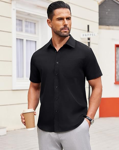 Herren Kurzarmhemd mit hochwertiger Stoffqualität und modernem Schnitt WW