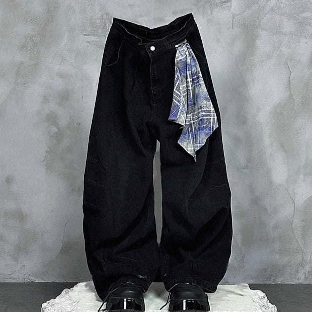Damen Baggy Denim-Hose mit praktischem Tuch-Detail WW