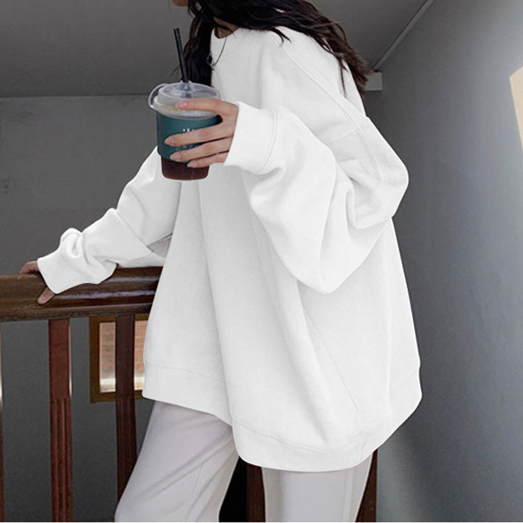 Damen Oversized Relaxed Fit Fleece Sweatshirt WW