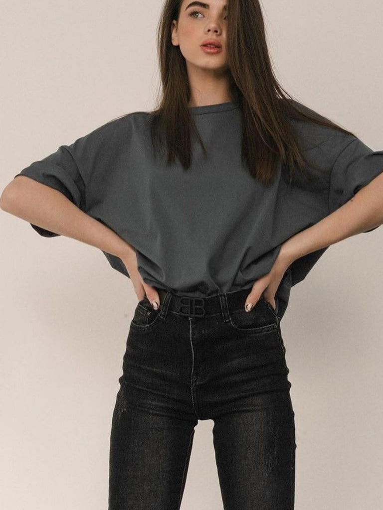 Damen lässiges Oversized T-Shirt aus hautfreundlichem Baumwollmix WW