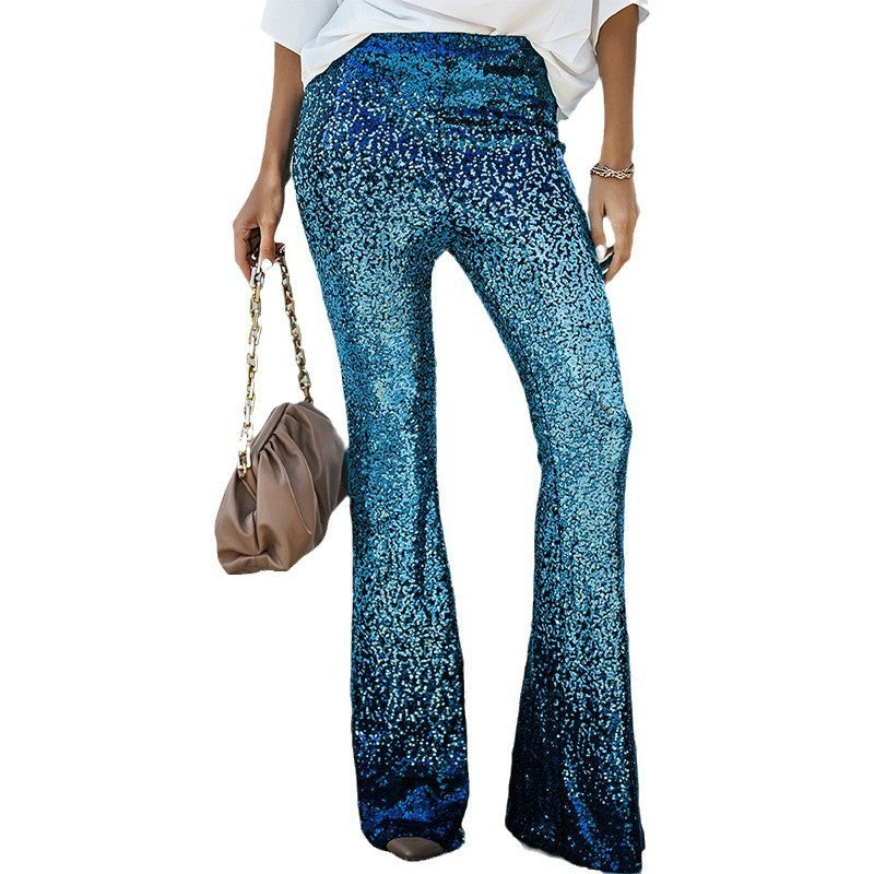 Damen Glitzernde Schlaghose mit funkelnden Pailletten WW