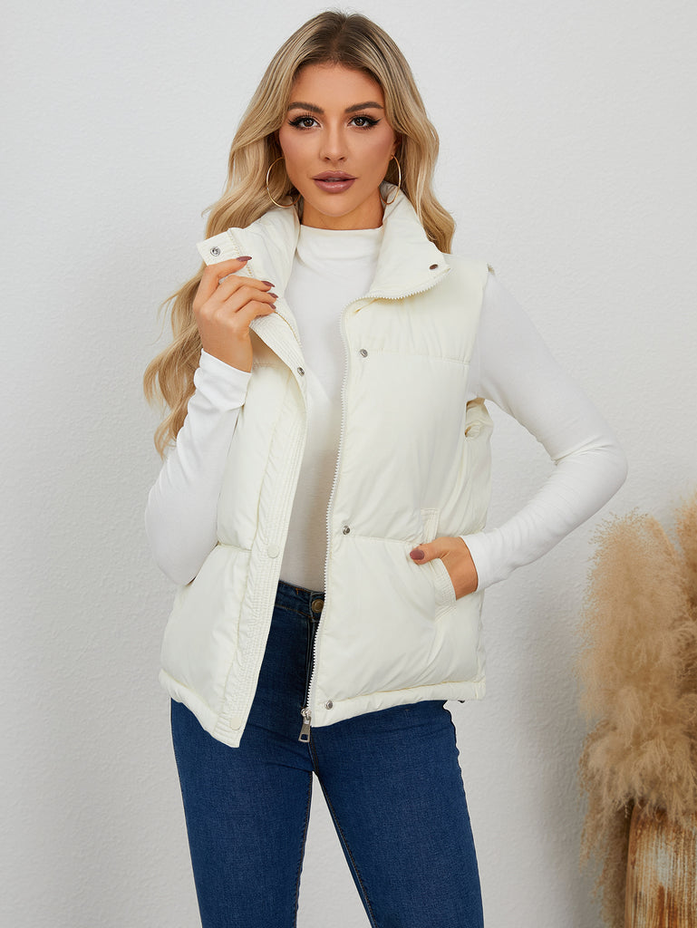 Damen Weste mit hohem Kragen und praktischen Taschen WW