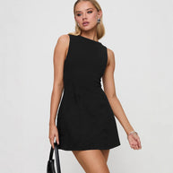 Damen schickes A-Linien-Kleid mit elegantem U-Ausschnitt WW