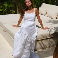 Damen Sommerliches Maxikleid aus hochwertiger Baumwolle WW