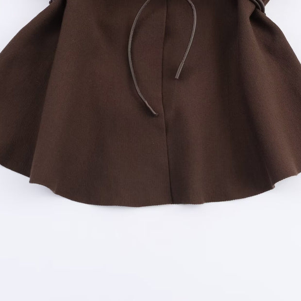 Damen Wickeljacke mit Taillengürtel und weiten Ärmeln WW