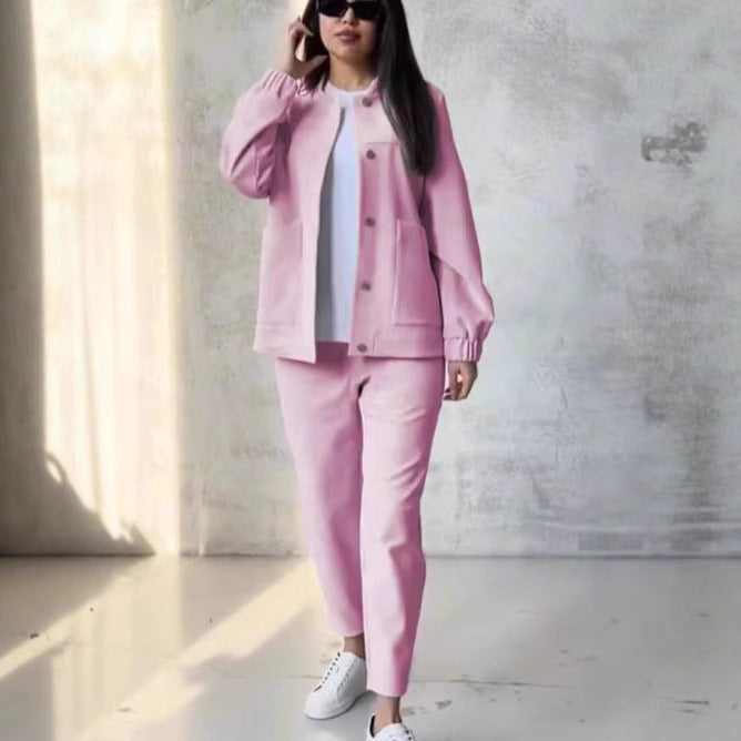 Damen Sportliche Freizeitjacke und bequeme Hose Set WW