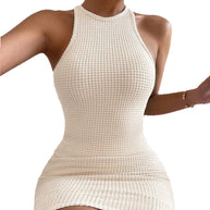 Damen Strickkleid mit figurbetontem Schnitt und hochgeschlossenem Design W&W