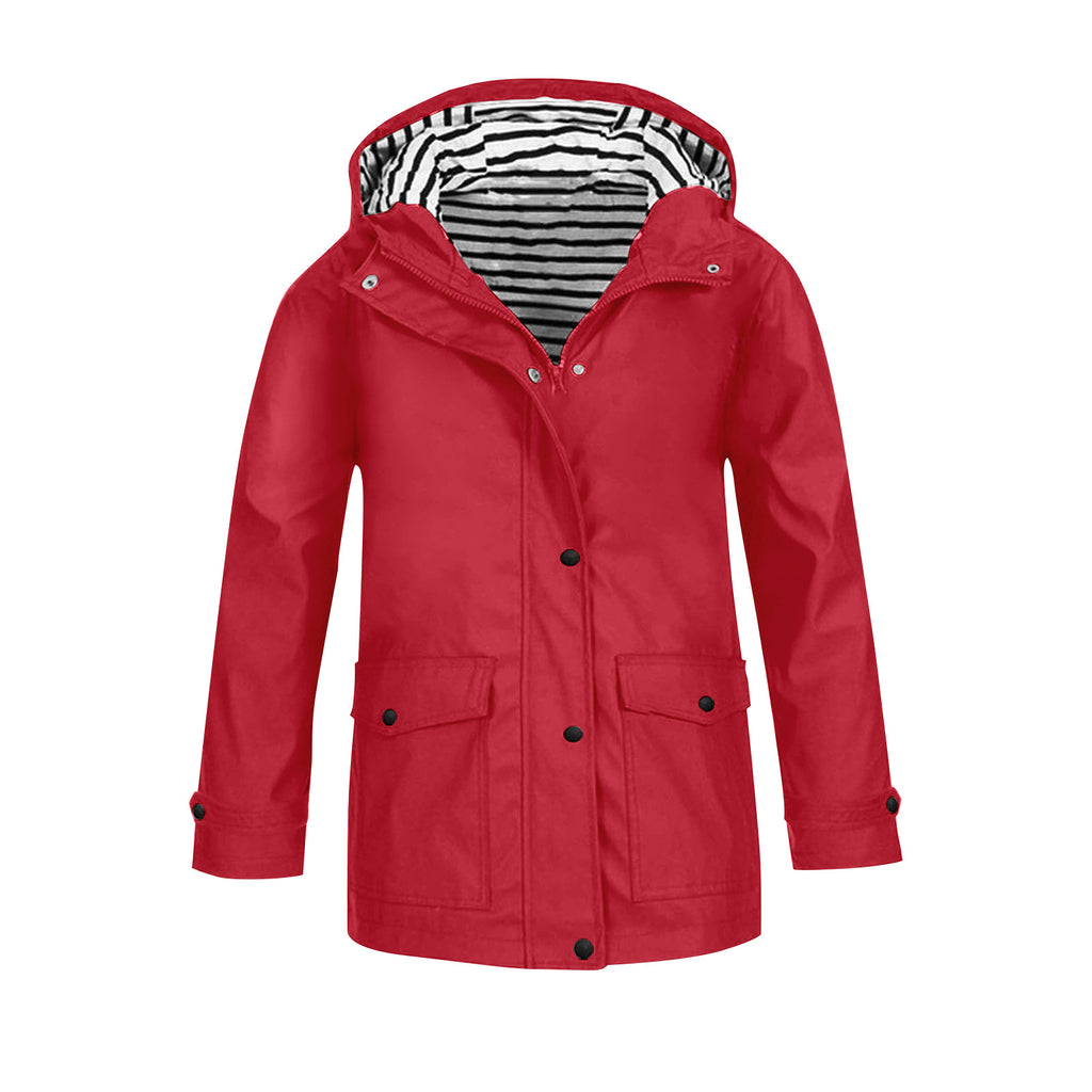 Damen wetterfeste Parkajacke mit praktischen Taschen und verstellbarem Kapuzenkragen WW
