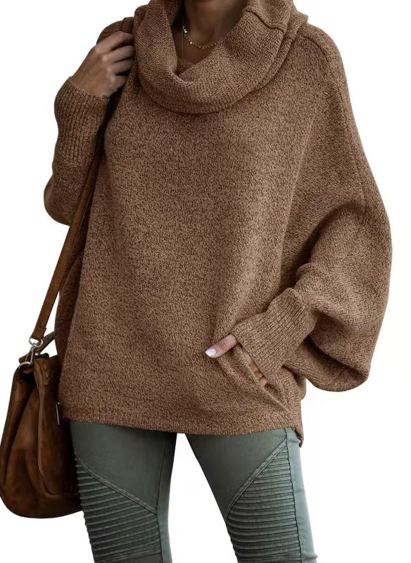 W&W Mode Unifarbene Laterne lockerer langärmeliger Pullover Sweatshirt