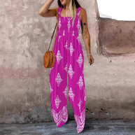 Damen luftiger Jumpsuit mit floralem Design und praktischen Taschen WW