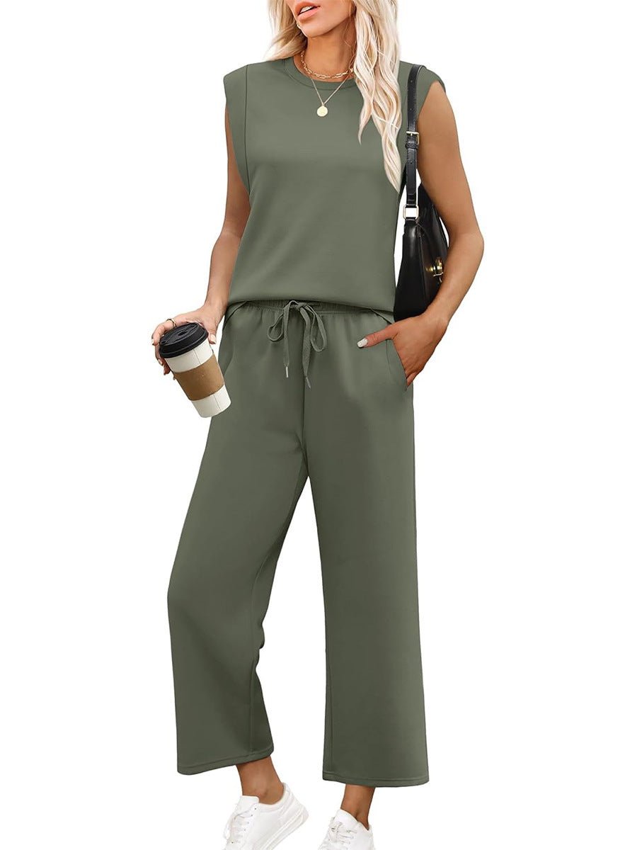 Damen Relaxed Fit Jumpsuit mit verkürzten Ärmeln und bequemem Bund WW