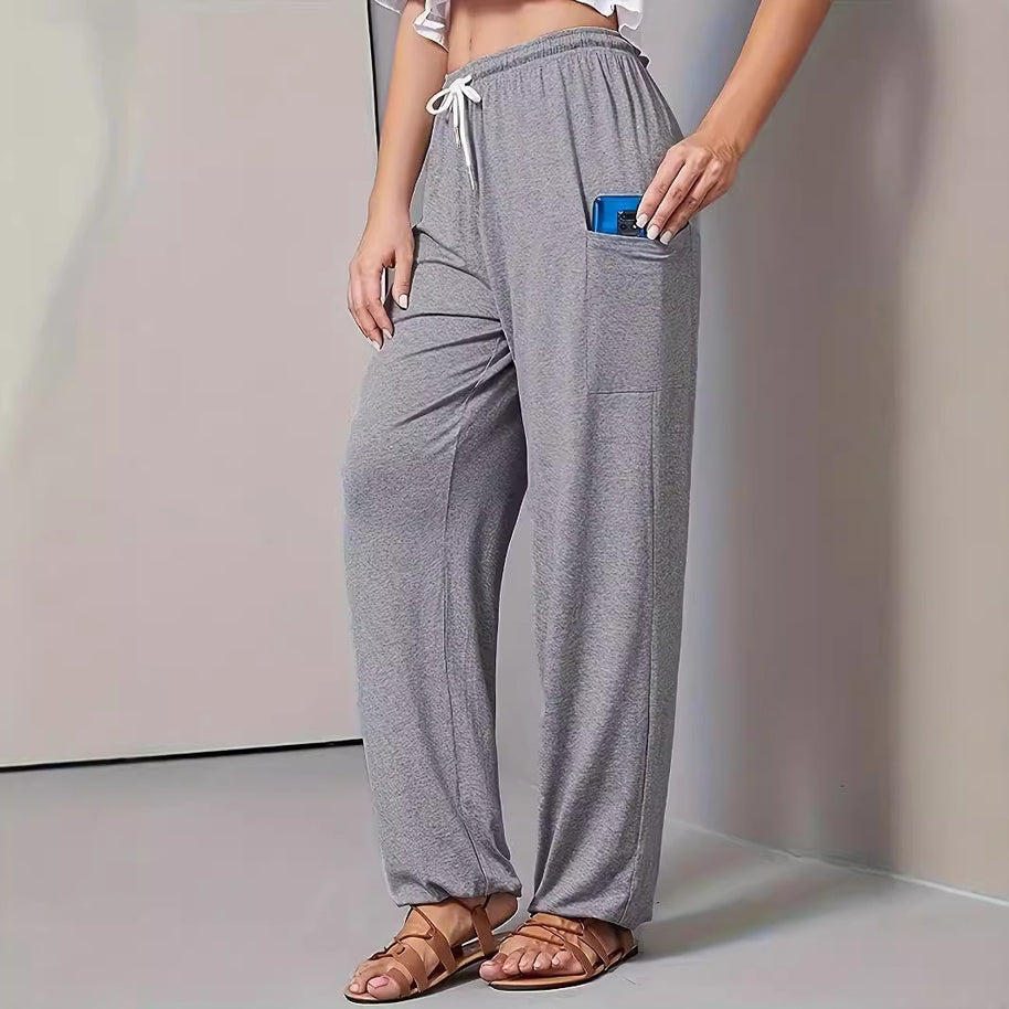 Damen Bequeme Freizeit-Hose mit praktischen Taschen und elastischem Bund WW