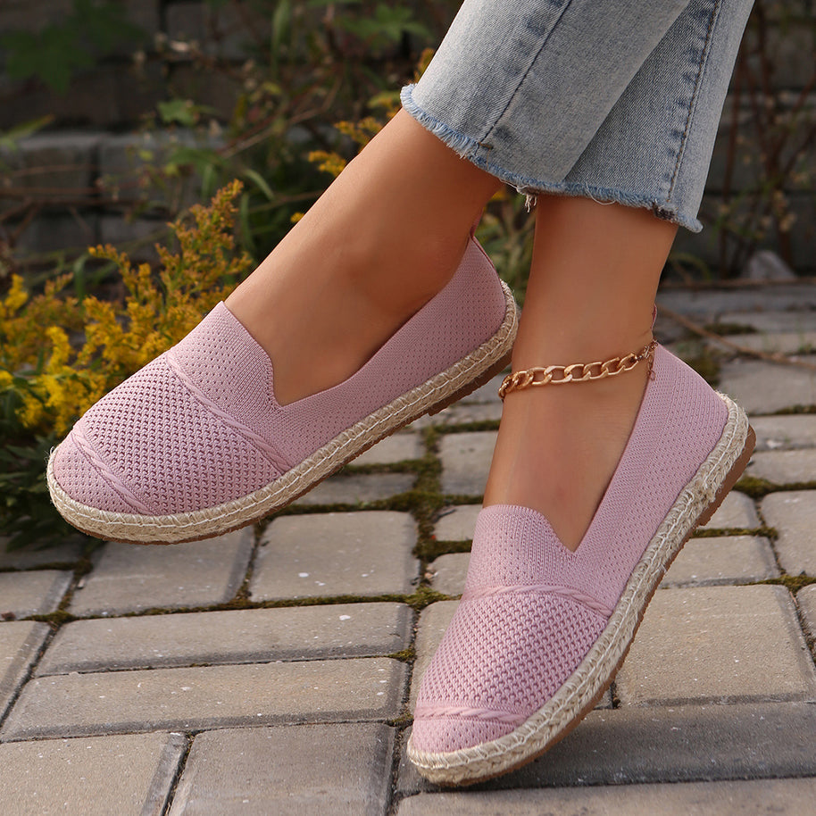Damen Atmungsaktive Slipper-Espadrilles mit Jute-Details WW