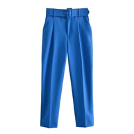 Damen weite Hochbundhose mit schickem Gürtel WW