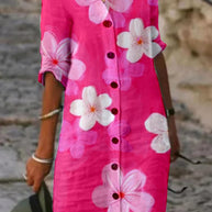 WW | Lässiges Baumwoll-Leinen-Kleid