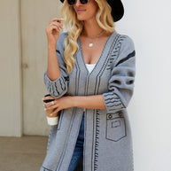 Damen Strickjacke mit einzigartigem Muster und lässigem Schnitt WW