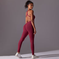 Damen Sportlicher Jumpsuit mit offener Rückenpartie und hoher Flexibilität WW