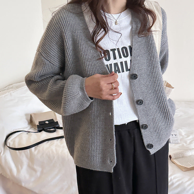 Damen Strickjacke im lässigen Oversized-Stil mit strukturiertem Rippdesign WW