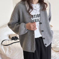 Damen Strickjacke im lässigen Oversized-Stil mit strukturiertem Rippdesign WW