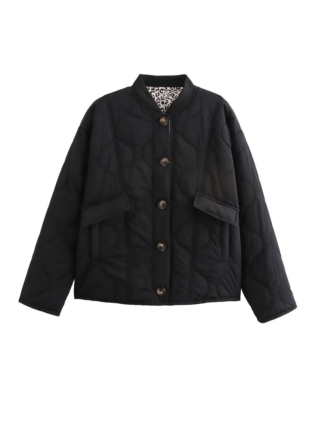 Damen Steppjacke im eleganten Design mit praktischem Knopfverschluss und seitlichen Taschen W&W Mode