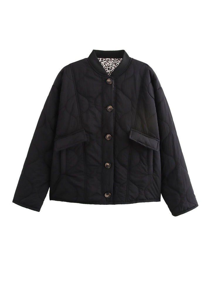 Damen Steppjacke im eleganten Design mit praktischem Knopfverschluss und seitlichen Taschen W&W Mode