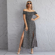 WW | Blumen Lange Maxi Ausgestellte Strapless Kleid