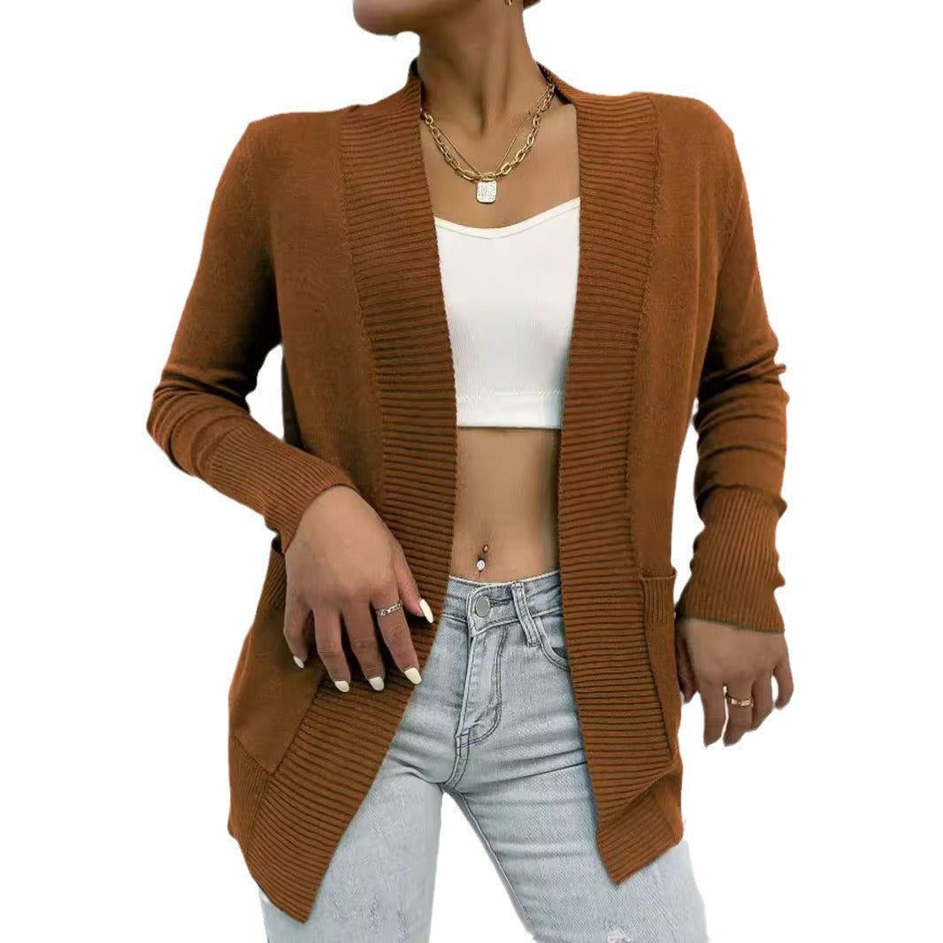 Damen Strickjacke mit strukturiertem Design und praktischen Taschen WW